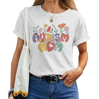 Autism Mom Retro Vintage Groovy Autism Awareness Women Women T-shirt - Monsterry UK