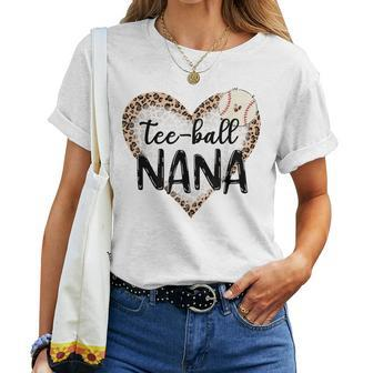 Ball Nana Leopard Print Heart Ball Mom Mother's Day Women T-shirt - Thegiftio UK