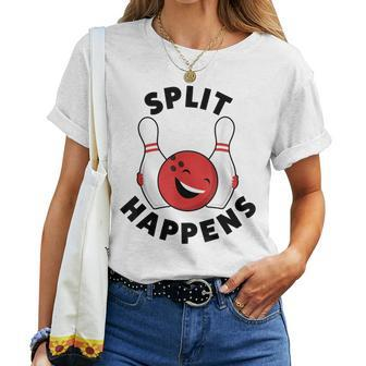 Bowling For And Split Happens Women T-shirt - Monsterry