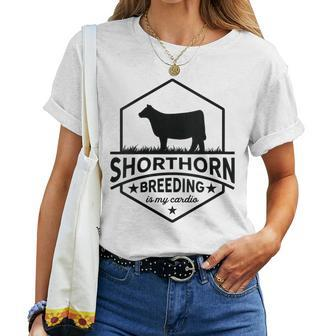 Breeding Cow Breakling Limits Breeder Shorthorn Cattle Women T-shirt - Monsterry
