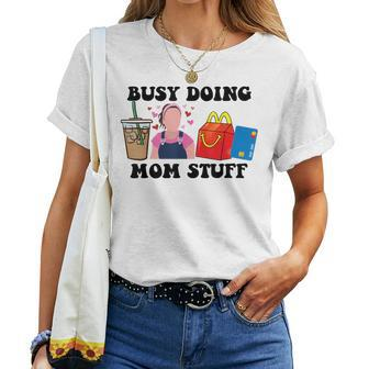 Busy Doing Mom Stuff Mommy Est 2023 New Mom Pregnancy Women T-shirt - Thegiftio UK