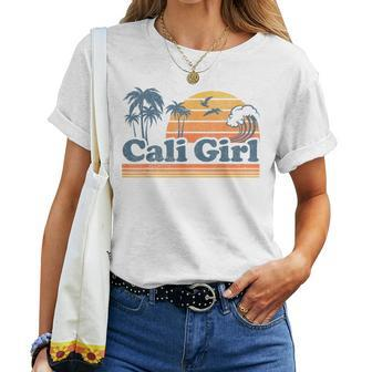 Cali Girl California Beach Summer Vacation Vintage 70S Retro Women T-shirt - Seseable