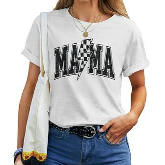 Checkered Mama Lightning Bolt Mother's Day For Mom Mother Women T-shirt | Mazezy