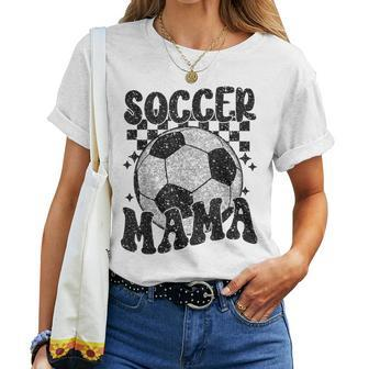 Checkered Soccer Mama Retro Soccer Mom Soccer Season Women T-shirt | Mazezy UK