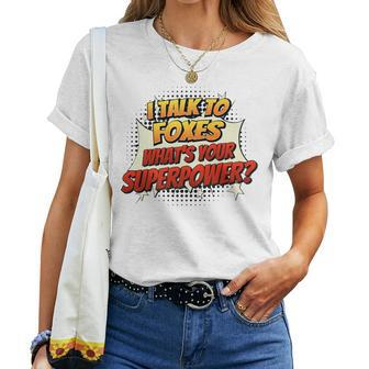Chicken Dad Mom Talk Superpower Fox Women T-shirt - Monsterry DE