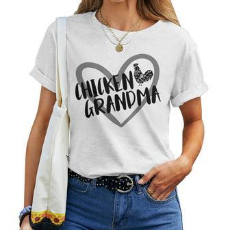 Chicken Grandma Heart Farmer Chicken Lover Women T-shirt - Seseable