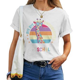 Children's Bye Kindergarten School Enrolment Giraffe Retro School Child T-shirt Frauen - Geschenkecke