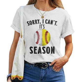 Cool Softball Mom Baseball Sorry I Can't Its Baseball Season Women T-shirt - Monsterry