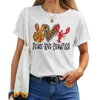 Crawfish Outfit Girl Craw Fish Season Leopard Love Women T-shirt - Seseable