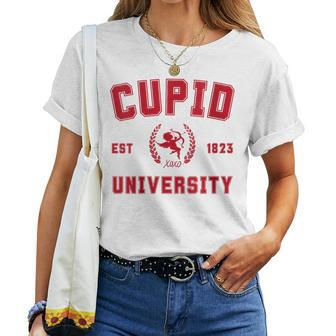Cupid University College Valentines Day Love Red Women T-shirt - Monsterry