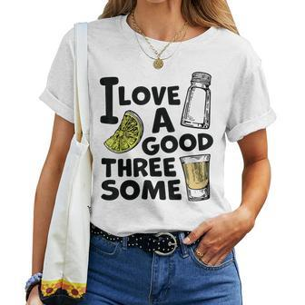 Cute Salt Lime Tequila Threesome Bartender Bar Drink Women T-shirt | Mazezy