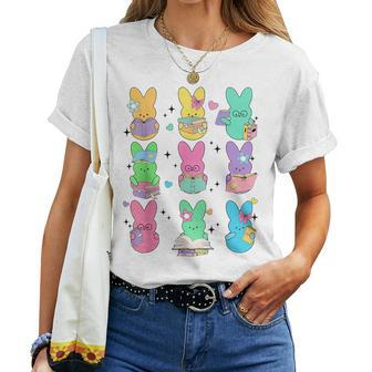 Cute Teacher Bunny Rabbit Reading Easter Bunnies Book Lovers Women T-shirt - Seseable