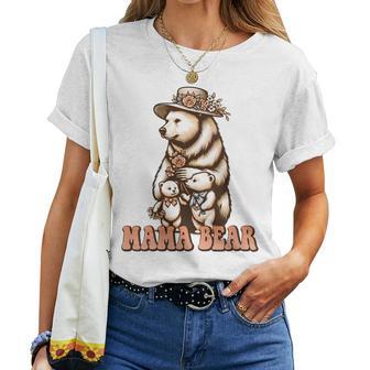 Damen Mama Bear Mom Muttertag Mit-Ausschnitt T-shirt Frauen - Geschenkecke