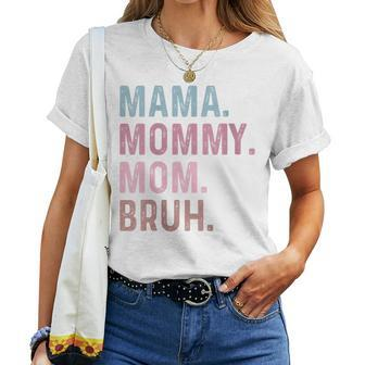 Damen Mama Mama Mama Bruh Lustigintage Groovy Muttertag Für Mama Mit-Ausschnitt T-shirt Frauen - Geschenkecke