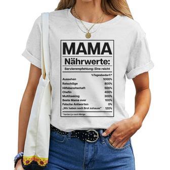 Damen Mama Nährwerte Tabelle X Muttertag Lustig Muttertagsgeschenk T-shirt Frauen - Geschenkecke