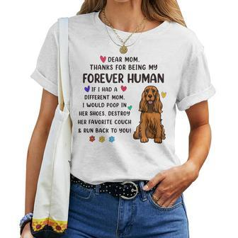 Dog Mom Forever Human Red Cocker Spaniel Women T-shirt | Mazezy CA