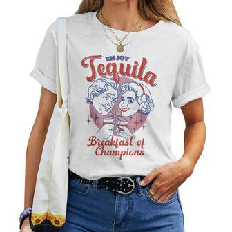 Enjoys Tequila The Breakfasts Of Championss Vintage Women T-shirt - Monsterry