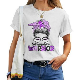 Fibromyalgia Awareness Messy Bun Women Women T-shirt - Monsterry