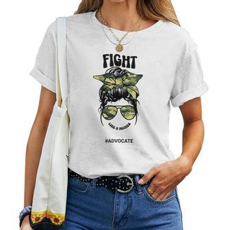 Fight Like A Mother Advocate Messy Bun Special Education Women T-shirt - Monsterry DE
