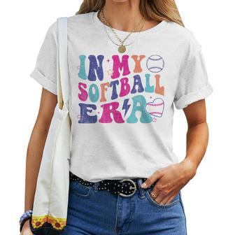 Game Day Groovy Retro Softball In My Softball Era Women T-shirt - Monsterry
