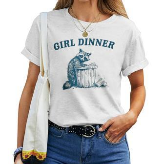 Trash Panda Girl Dinner Raccoon Women T-shirt - Monsterry