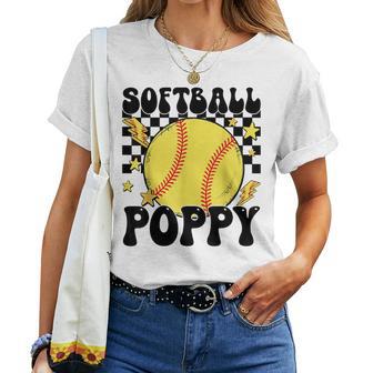 Groovy Softball Poppy Ball Poppy Pride Women T-shirt - Monsterry