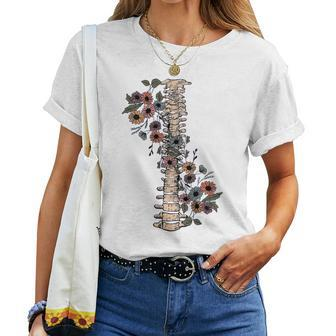 Grow Through It Floral Spine Mental Health Awareness On Back Women T-shirt - Monsterry DE