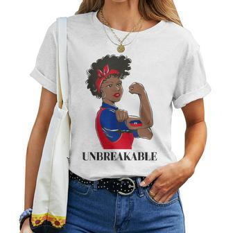 Haiti Haitian Flag Day Proud Ayiti Woman Unbreakable Women T-shirt - Thegiftio UK
