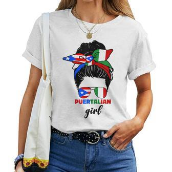 Half Italian And Puerto Rican Rico Italy Flag Girl For Women Women T-shirt - Monsterry