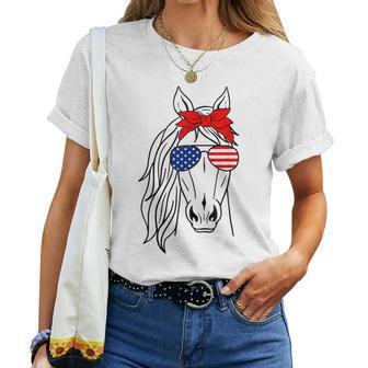 Horse 4Th Of July Bandana For Horseback Riding Horse Lover Women T-shirt - Monsterry AU