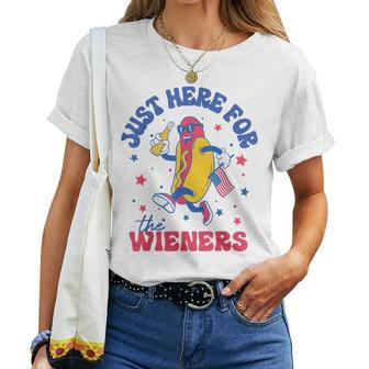 I'm Just Here For Wieners 4Th Of July Hotdog Women Women T-shirt - Seseable