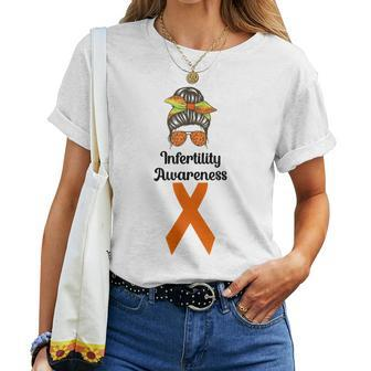 Infertility Disease Awareness Week Ivf 2024 Messy Bun Women T-shirt - Monsterry CA