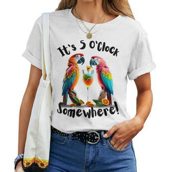 It's 5 O’Clock Somewhere Parrots Drinking Men Women T-shirt - Thegiftio