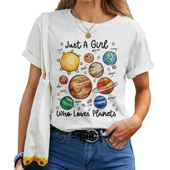 Just A Girl Who Loves Planets Solar Space Science Lover Women T-shirt - Seseable