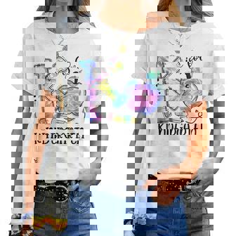 K Is For Kindergarten Teacher Tie Dye Back To School Kinder Women T-shirt | Mazezy