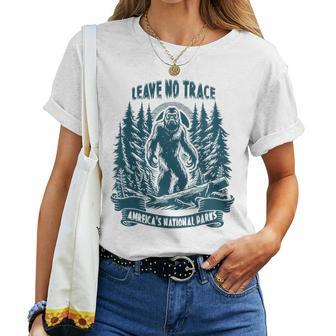 Leave No Trace America National Parks Big Foot Women T-shirt - Monsterry DE