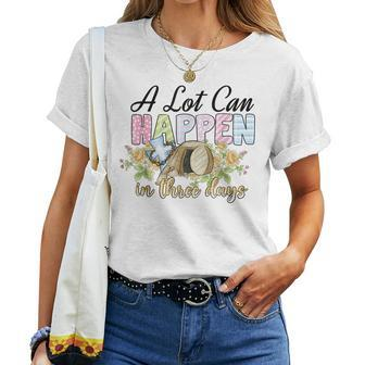A Lot Can Happen In 3 Days Reto Vintage Christian Easter Day Women T-shirt - Thegiftio UK