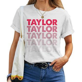 I Love Taylor Girl First Name Vintage Taylor Women T-shirt - Seseable