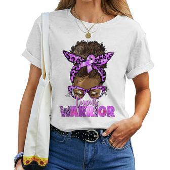 Lupus Warrior Afro Messy Bun Black Lupus Awareness Women T-shirt | Mazezy CA
