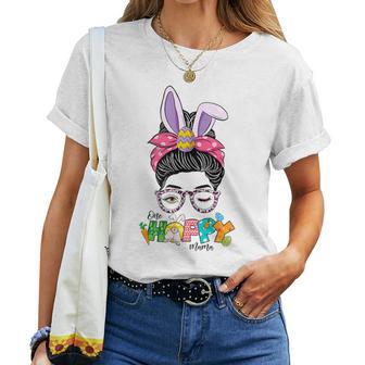 Lustiges Mama Bunny Leopard Messy Bun Frohe Ostern T-shirt Frauen - Geschenkecke