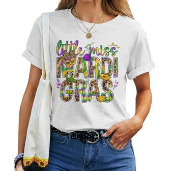 Mardi Gras Little Miss Mardi Gras Girl Outfit Women T-shirt | Mazezy