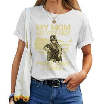 My Mom Has Your Back Proud Army Son Military Child Women T-shirt - Monsterry CA