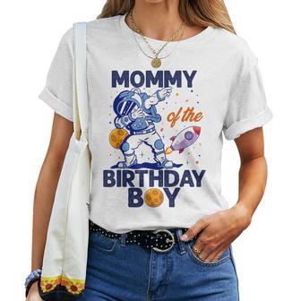 Mommy Of The Birthday Boy Astronaut Space Planet B-Day Mom Women T-shirt - Monsterry AU