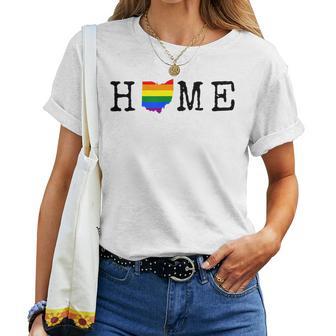 Ohio Rainbow Pride Home State Map Women T-shirt - Monsterry UK