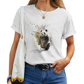 Panda Kunstwerk Tiermotiv Panda T-shirt Frauen - Seseable