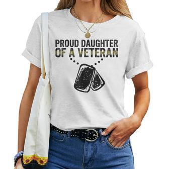 Proud Daughter Of A Veteran Dad Veterans Day Military Child Women T-shirt - Monsterry DE