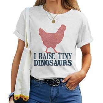 I Raise Tiny Dinosaurs Vintage Retro Chicken Silhouette Women T-shirt - Monsterry CA