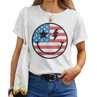 Retro Groovy America Usa Patriotic 4Th Of July Memorial Day Women T-shirt - Monsterry DE