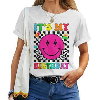 Retro Groovy It's My Birthday Boys Girls Kid Bday Women T-shirt - Seseable