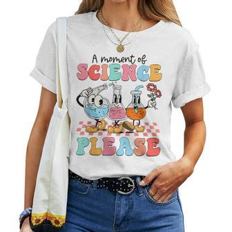 Retro A Moment Of Science Please Teacher 100 Days Of School Women T-shirt - Seseable